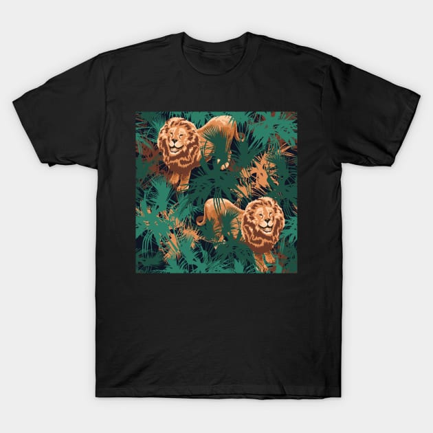 Lion in Jungle T-Shirt by olgart